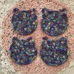 Handmade Unicorn Colored Cat Coasters